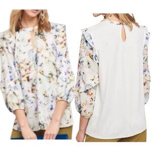 Anthropologie Dolan Araminta Ruffled Top M Floral